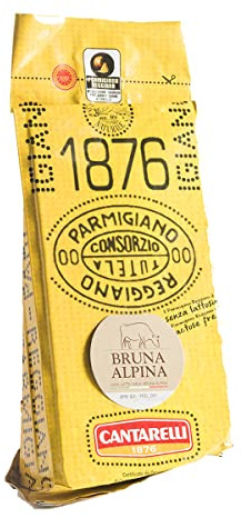 Cantarelli 1876 - Parmigiano Reggiano DOP - Bruna Alpina - Mognad 24/30 månader - 1 Kg