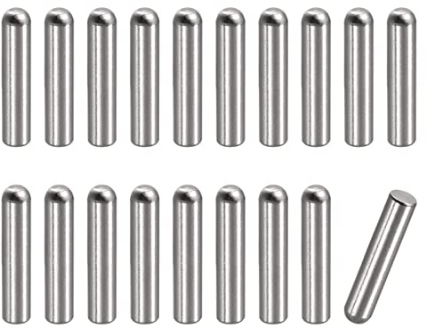 sourcing map 20 Stück Zylinderstifte 6x25mm Dübelstift 304 Edelstahl Rundkopf Holz Etagenbett Regalstifte Stützregale Befestigung Elemente