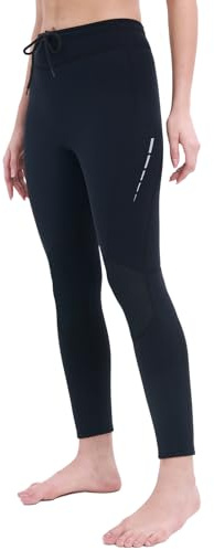 Skyone Wetsuit Pants Women Men Neoprene Pants Leggings 3MM Swim Pants Tights, Black Wet Suit Pants Long Scuba Diving Pant Warm for Surfing Snorkeling Boating Kayaking (3MM Black Women, Large)