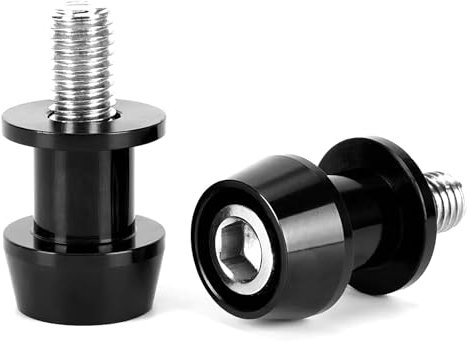 M8 Nottolini Cavalletto Moto CNC, 2 Pezzi Protezione Braccio Oscillante 8mm per Supporto Posteriore – Nero