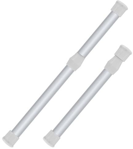 Spannstange Ohne Bohren 2 Stück Vorhangstange Ohne Bohren, Ausziehbar & Rutschfest, Verstellbare Gardinenstange, Ausziehbar Duschstange, Für Schränke, Fenster, Kleiderschrank, Weiß, 30-50cm