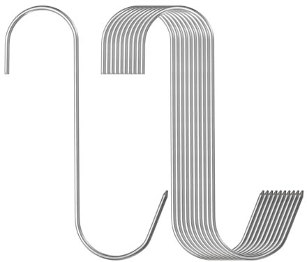 sourcing map 10 ganchos de carne de acero inoxidable 304 de 6 pulgadas, gancho de carnicero en forma de S, ganchos para colgar ahumar, asar a la parrilla, costillas de res (carga máxima de 11 libras)