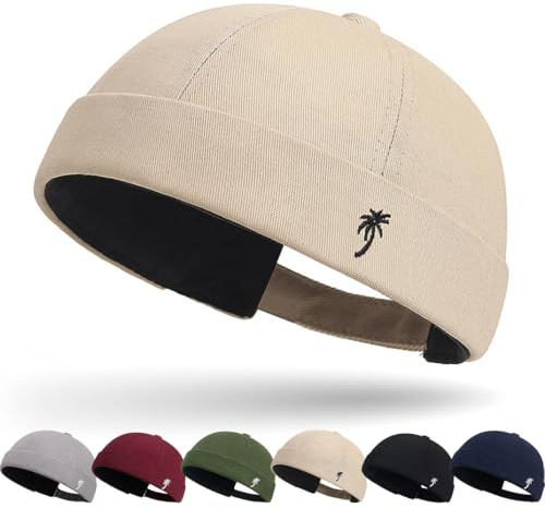 Cotone Cappellino da Portuale Uomo Retro Docker-cap Berretto Docker da Motociclista Cappello Retro Hat Cappello Senza Visiera Berretto da Portuale Uomo Donna Regolabile
