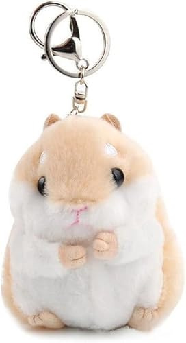 Cldaisy Carino Khaki Peluche Criceto Portachiavi Peluche Portachiavi Charms Portafoglio Zaino Borsa Portachiavi Automotive Trim Portachiavi Donna e Automobile Portachiavi Accessori, cachi, Taglia