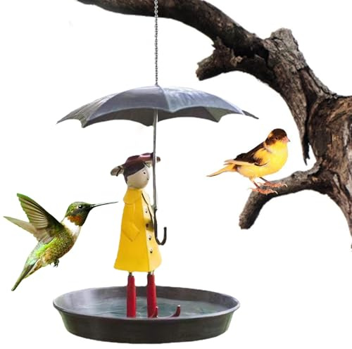 Pour oiseaux suspendus : nourriture en métal extérieur, faune décorative pour jardin, plateau d'alimentation suspendu pour patio, plateau décoratif pour attirer les oiseaux dans la cour | C