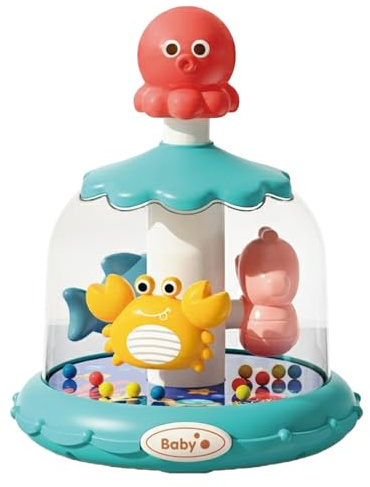 Giocattolo musicale luminoso per bambini con animali marini rotanti per 0-12 mesi neonato che gattonano e pancia giocattolo tempo