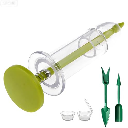 CATZUM Set de 5 Piezas de Herramientas para Siembra, Mini Sembradora, Dispensador de Semillas, Ayuda para Plantar, Ideal para Semillas, Verduras y Flores