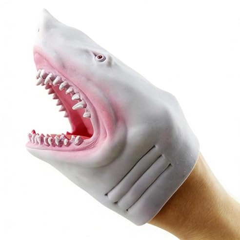 Títeres de Mano para niños,Realista Interactiva para,Juguete de rol con Cabeza de tiburón Animal - para Bañera, Piscina, Escuela, Aula, Juegos en Casa, Sala de Juegos, Niños y Niñas