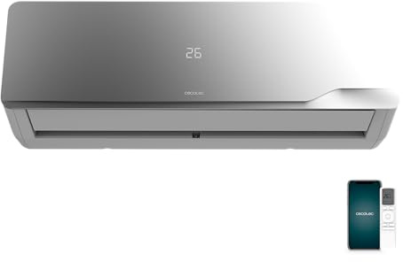 Cecotec Aire Acondicionado Split AirClima 12000 Wind Connected A+++. Inverter, 12000 BTU, Eficiencia A+++, Wi-Fi App, Bomba de Calor, Deshumidificador 26,4 L/día, Temporizador 24h, Pantalla LED
