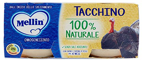 Mellin Omogeneizzato di Tacchino 100% Naturale – 24 Vasetti da 80 gr