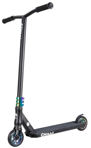 Chilli Pro Scooter Reaper | High-End Stunt Scooter | Der Lieblingsscooter unseres Chilli Rider Team | Gesamthöhe vo 84 cm | 110 mm PU Räder mit ABEC 9 Bearings | Grim Neochrome