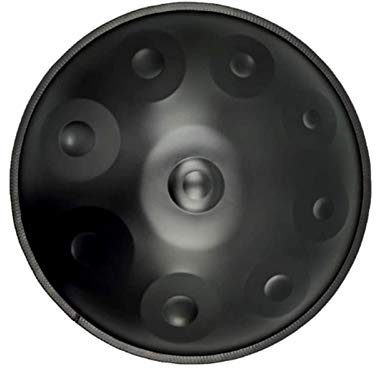 QLIGHA Tambor de Acero, Profesional Major Grande 9 Notas Handpan Drum Handcraft Metal Hand Drum Instrumento de percusión melódica