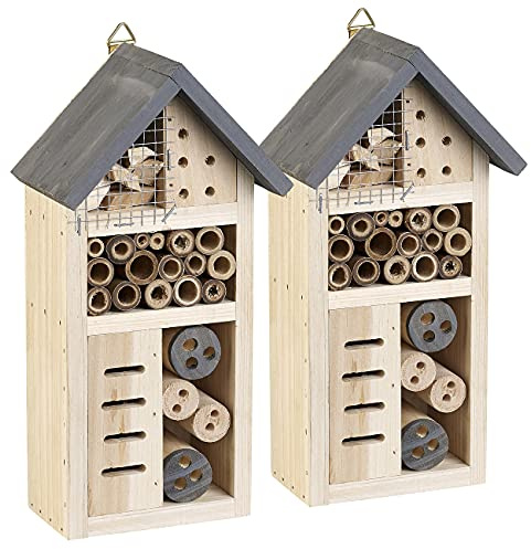 Royal Gardineer Hotel per Insetti da terrazza: Set da 2 Insetticidi, Aiuto alla nidificazione per api, Coccinelle e Altri Insetti utili, 26 x 111 x 7 cm, 460 g. (casa, rifugio Invernale, Giocattolo)