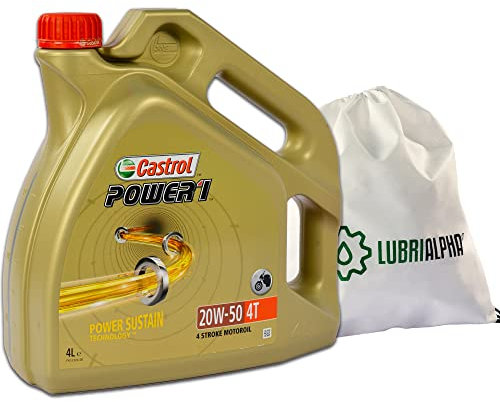 LUBRIALPHA - Olio Motore 4 Tempi 20W50 | Formula Power Release per Prestazioni Ottimali | Protezione Trizone Technology | Tanica 3x4lt, con Portachiavi Cavatappi