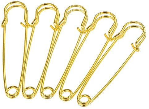 sourcing map 15Stk Sicherheitsnadeln 2.56 Metall für Decken Handwerke Brosche Goldton