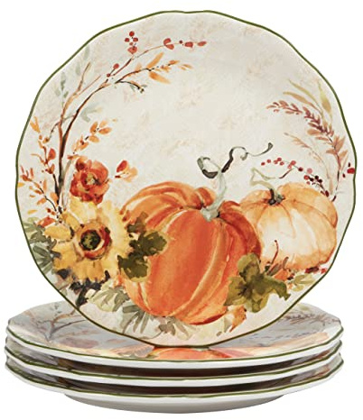 Certified International Harvest Morning 11 Dinner Plates, Set of 4, Multicolor