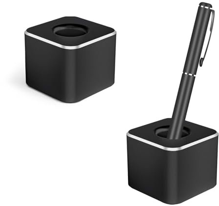 Betinyar 2 Stück MetalPen Ständer, Einzelner Stifthalter für Schreibtisch, Schwarzer Quadratischer Stifthalter, Stift-Display-Ständer, Zahnbürstenhalter für Schreibtisch, Büro, Zuhause (Schwarz)