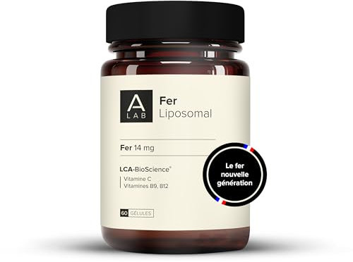 A-LAB Fer Liposomal 14 mg -Assimilation Renforcée - Complément Alimentaire Anti-Fatigue, Immunité, Carence, Energie - 60 jours de prise, Fabriqué en France