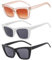 Unning 3 Stück Vintage Sonnenbrille Damen Retro Quadratisch Cateye Sonnenbrillen Trendy Mode Brille Set für Damen Frauen