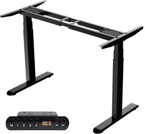 AIMEZO Standing Desk Frame Dual Motors Height Adjustable Desk 3-Stage Sit Stand Desk with 4 Buttons Memory Keyboard Table Frame, Black