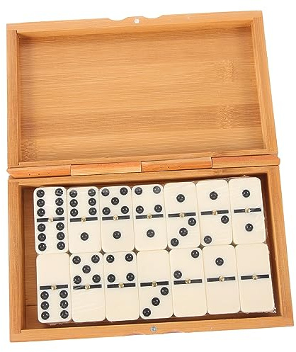 Kisangel Dominoes Game Tiles Western Table Runner Building Blocks Storage Box Math Learning Toy