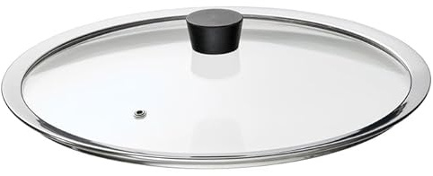 Universal Glass Pan Lid, Tempered Heat-Resistant Glass Cover with Steam Vent for Frying Pans, Pots & Saucepans (33 CM)