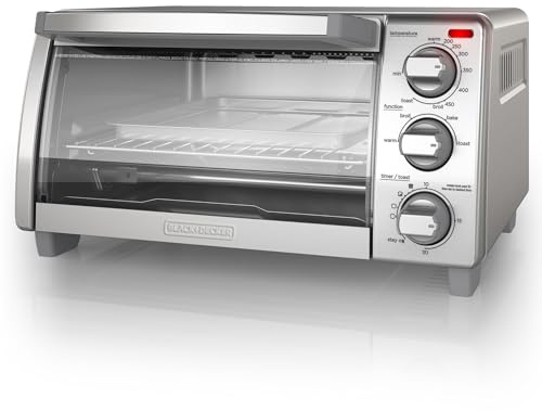 BLACK+DECKER 4-Slice Toaster Oven with Natural Convection, Stainless Steel, TO1760SS (TO1760SST-1)