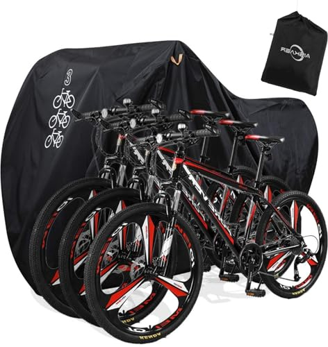 Funda para bicicleta para 2 o 3 bicicletas al aire libre, impermeable, almacenamiento de bicicletas con agujero de bloqueo para bicicletas eléctricas de carretera de montaña, bicicletas resistentes,