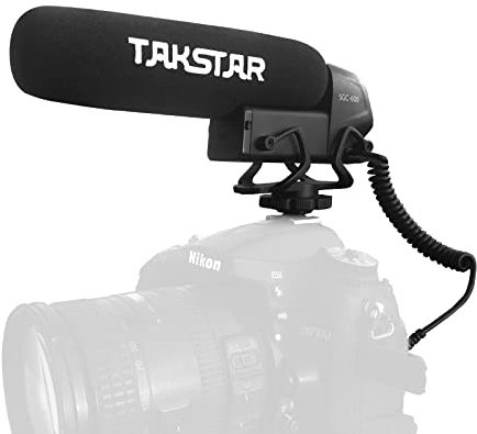 Takstar Interview Shotgun Mikrofone for Smartphone, 3,5mm Super-Kardioid Kondensor Video Kamera Mikrofon für Vlog, Video, Studio, DSLR, Camera, Camcorder, Aufnahmen, Podcasting (SGC-600)
