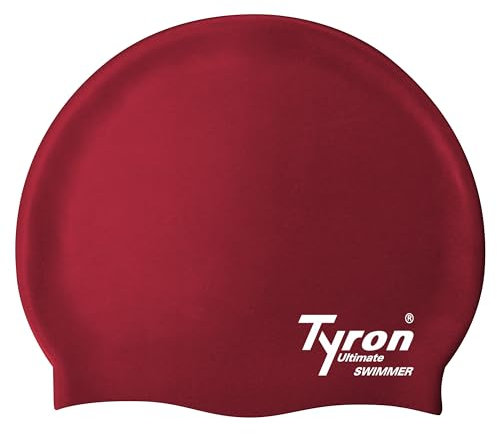 TYRON Soft Touch Badekappe (Bordeaux) | | 100% Silikon | Unisex | Damen & Herren | Schwimmsport