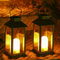 Lanterna da Esterno 2 Pezzi,Lanterna Solare da Esterno con Candela LED Senza Fiamma,Protezione IP44,Materiale ABS,Lanterna Solare per Giardino Balcone- Lanterne Solari da Esterno Nero, 8,7x4,1 Pollici