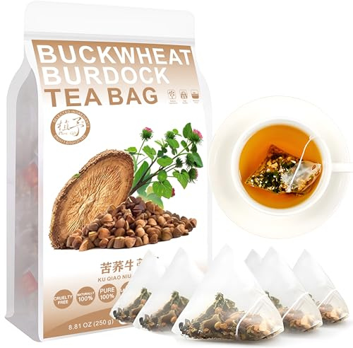 100% Natural Buckwheat Burdock Tea Bag, 250g/8.81oz (5g*50bags) 苦荞牛蒡茶 Maulbeerblätter, Bitter Kürbis, Cassia Samen, Natürlicher Kräutertee, Kombination Kräutertee, kein Zucker hinzufügen