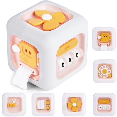 Ainiv Activity Busy Cube Baby Toys - Montessori Fine Motor Skills for Toddlers, Sensory Educational Learning for Autism, Travel Gift 12-36 Months