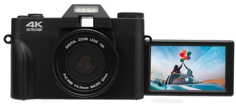 Appareil Photo Numérique, Caméra de Vlogging WiFi 56MP 4K pour Youtube avec écran de Rotation de 3 à 270°, Zoom Numérique 16X, Batterie, Appareil Photo de Voyage Compact pour la