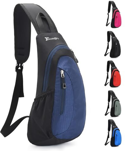 Sciphylia Brusttasche Sling Bag Herren Schultertasche Einzelgurt Rucksäcke Schulterrucksack Anti-Diebstahl Crossbody Bag für Männer Frauen Wandern Reisen Radfahren Klettern Navy Blau