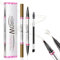 2-in-1 Dual-Ended Microblading Augenbrauenstift, Augenbrauenstift Wasserfest, Wasserfest zum Gestalten natürlicher Augenbrauen, Eyebrow Pencil mit Pinsel, Langanhaltend wie echt (Hellbraun)
