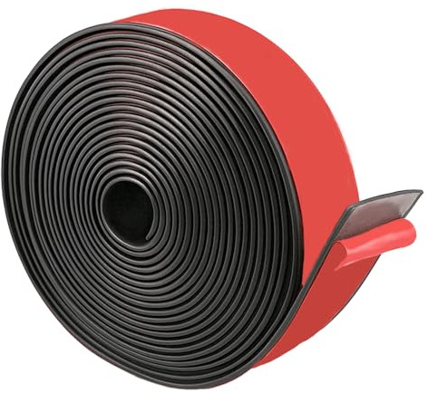 Self Adhesive Rubber Strip, 25mm(W) x1.5mm(T) x300cm(L) Neoprene Rubber Sealing Strip with Adhesive Backing Rubber Tape Roll for DIY Gaskets, Pads, Crafts, Flooring Protection, Support, Leveling