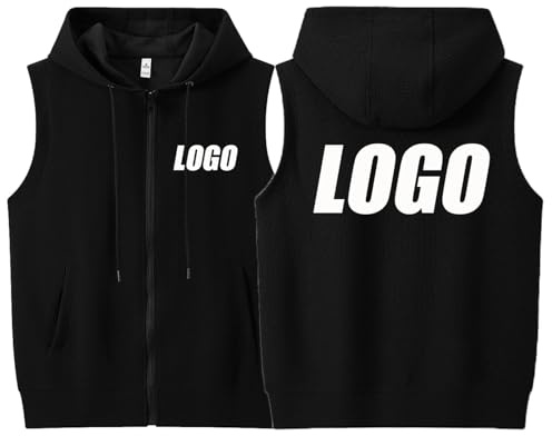Sweat À Capuche Personnalisé sans Manches avec Fermeture Éclair pour Homme et Femme, Company Vêtements De L'équipe Logo Personnalisé Streetwear Automne Hiver Veste