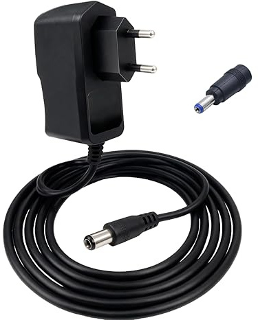 Universel Adaptateur d'Alimentation 12V 2A Chargeur avec Connecteur 5.5mm x 2.5mm pour Véhicule Ride-On, Bande LED, Caméra de Surveillance, Routeur, Box TV | Avec Convertisseur 5.5mm x 2.1mm