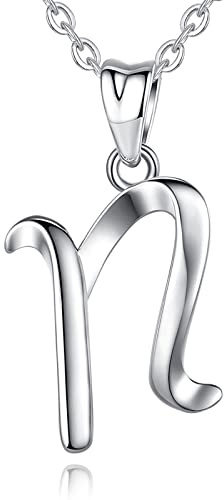 EUDORA 26 Alphabet Necklace 925 Sterling Silver Initial Letter Personalised Pendant Necklaces Gifts for Women Ladies Girls Mother's day,18inch Chain
