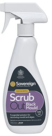 Sovereign FungiChek Scrub Out Black Mould Cleaner 500ml Spray Bottle - Used to Eradicate Mould On Internal Surfaces