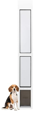 PetSafe Extreme Weather Sliding Glass Pet Door - Energy Efficient Entry for Dogs & Cats - Triple Flap with Magnetic Seal - Durable Aluminum Frame - Easy Install - Mediume