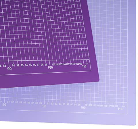 Nähwelt Flach Schneidematte A0 mehrlagig mit cm Skala zum Nähen, Basteln und Quilten 120 x 80 cm, Lila-fliederblau