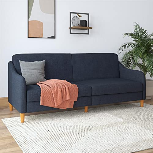 DHP Furniture Jasper Coil Sofabed Navy Linen