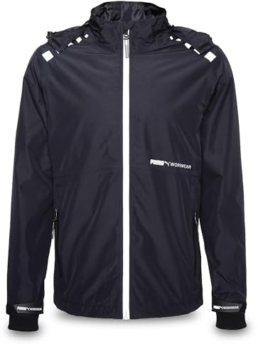 PUMA Workwear - Regenjacke Herren - Wasserdicht - Leichter Windbreaker Fahrradjacke mit Kapuze - Robuste und Atmungsaktive Arbeitsjacke für Handwerk, Bauarbeit und Landwirtschaft - XXL