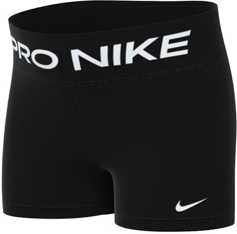Nike Girl's Top Shorts Nike PRO Dri-Fit (Taglia Grande) - Ragazza, Black/White, DM8439-010, XL+