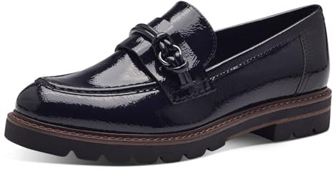 MARCO TOZZI Damen Loafer ohne Absatz Vegan mit Blockabsatz, Lila (Purple Patent), 39 EU