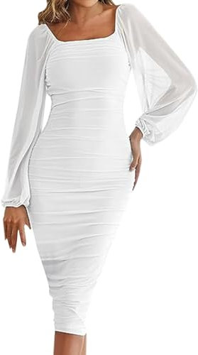 YOGALULU Enges Schwarzes Kleid Damen Kleider Rosa Kurze Kleider Mit äRmel GrüNe Kurze Kleider Kleid Kurz Standesamt Festliches Weisses Kleid Ausgefallene Jumpsuit Elegant Hochzeit Gast Festliche