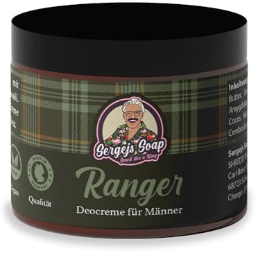 Sergejs Soap - Ranger Deocreme | Effektive Deocreme | 100% Natürliche Inhaltsstoffe | Pflegende Sheabutter | Naturkosmetik | Pflege für deine Achseln | Schweißfrei | Frei von Silikonen