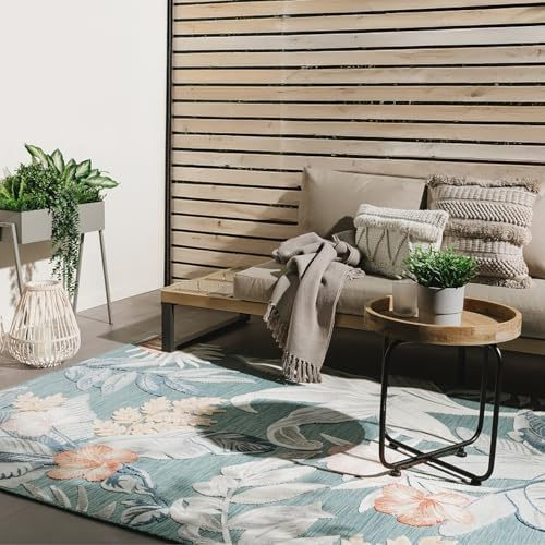 benuta Basic In- & Outdoor Teppich Flora - Mehrfarbig 120x170 cm - Florales Design - Wetterfest & UV-beständig - Für Balkon, Terrasse, Garten - Küchenteppich & Wohnzimmerteppich - Pflegeleicht Robust